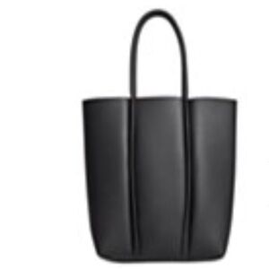 MACYS Black Vegan Faux Leather Tote NWOT 12”x3.5”x11” 8” strap drop
